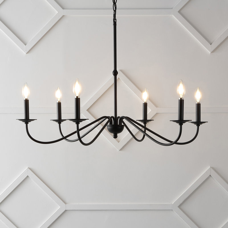 Lustre Wicklow Bohemian Farmhouse, Noir mat, H 22 po x l 34,75 po x P 34,75 po