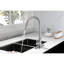 Robinet de cuisine avec bec rétractable - aspect nickel brossé, fabrication en acier inoxydable, buse rotative à 360 ° pour un accès pratique à l'eau, régulation de la température et du débit à une poignée, thermolaque rétractable-1025689790