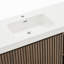 Meuble-lavabo autoportant 48 po avec meuble-lavabo à une pièce en noyer blanc avec cuve sans drain et robinet, KD-125847609-125847606