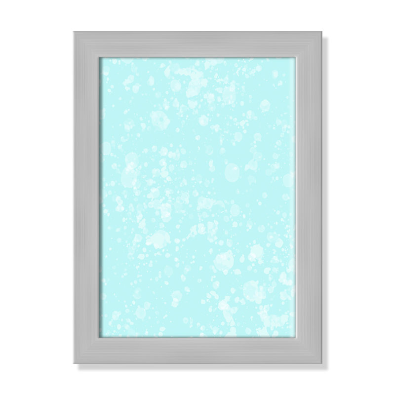 Impression sur papier de bulles fantaisistes, H 16 po x l 12 po x P 0,625 po, Encadré plat argent