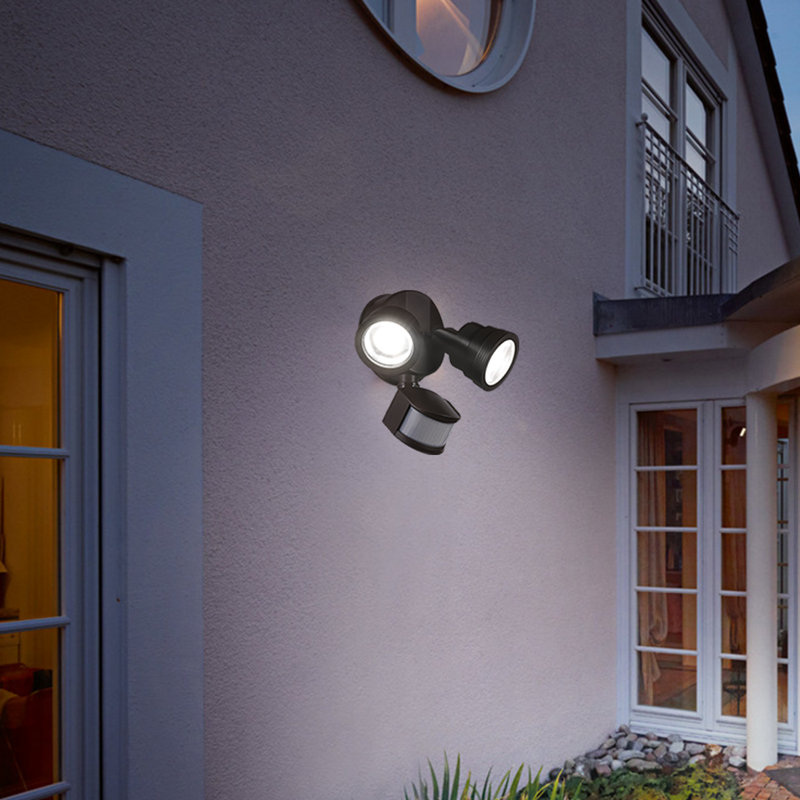 Led Flood Security Light With Motion Sensor, Dusk To Dawn, Beam Angle Adjustable, 5000k Daylight, Bronze