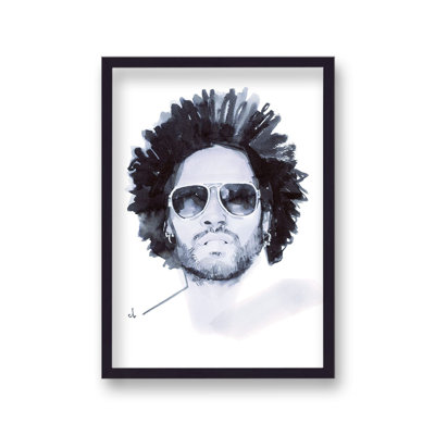 Marc Antoine Coulon Lenny Kravitz Celebrity Portrait 1 Piece Single Picture Frame Wall Art