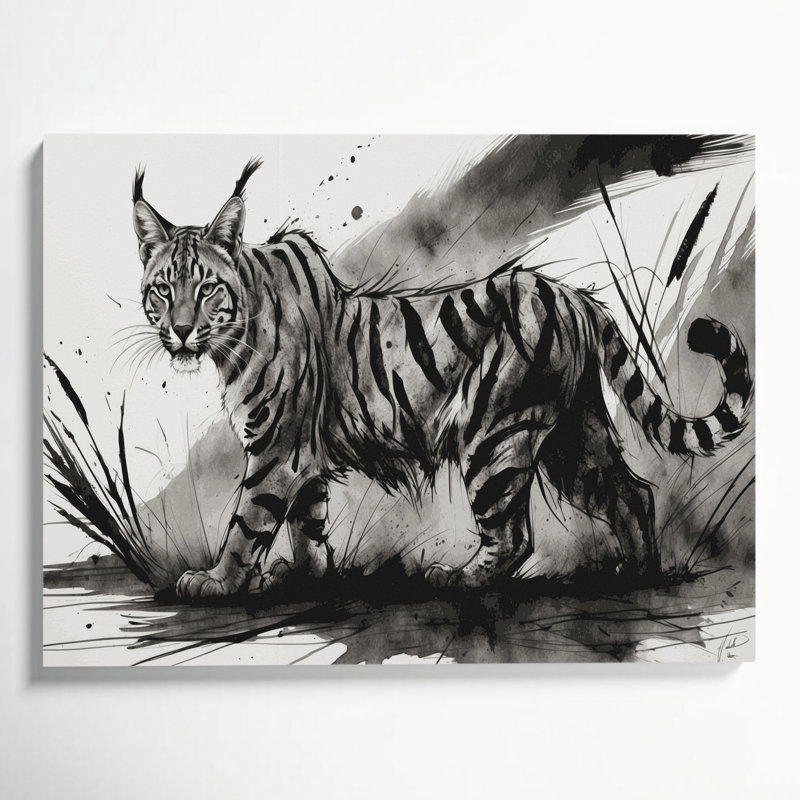Art sauvage sur toile brun, H 11 po x l 14 po