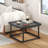 Set of 2 Square Nesting Coffee Tables (60 cm + 50 cm), Small Fluted Square Coffee Tables, Modern Center Table-204271760