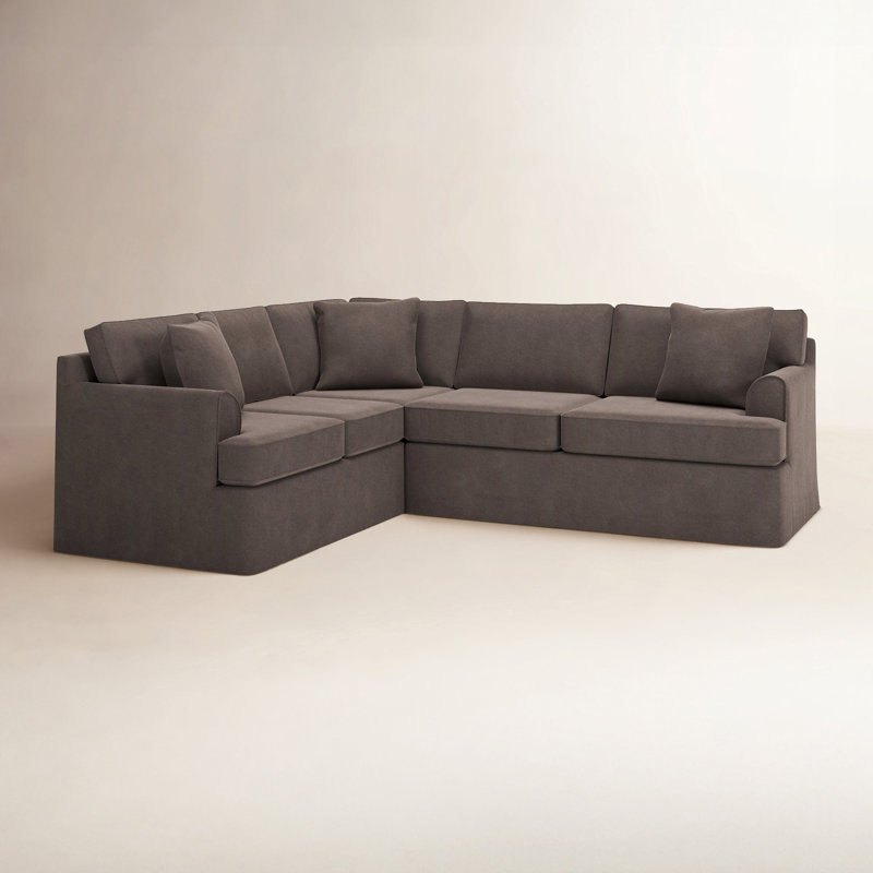 Canapé modulaire 2 pièces Conradina, Orienté à gauche (vu de face), Velours performance bois de frêne Bella