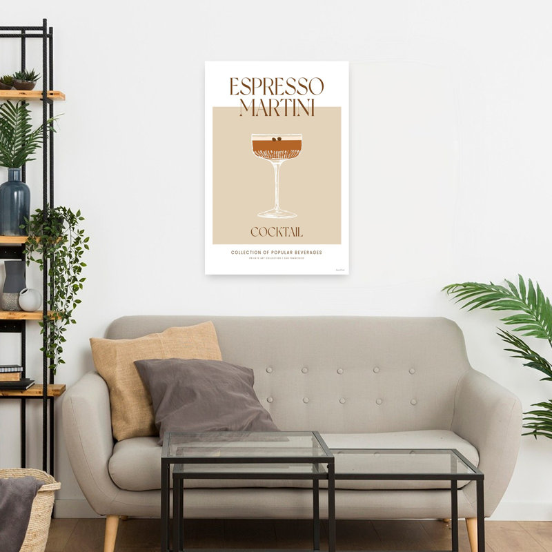 Espresso Martini Cocktail by Lettered & Lined - Wrapped Canvas Print, 60.96cm H x 40.64cm W