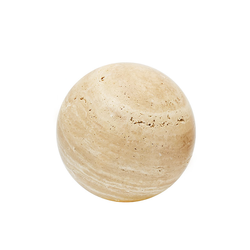 10cm Beige Travertine Decorative Stone Sphere, 10cm-Beige