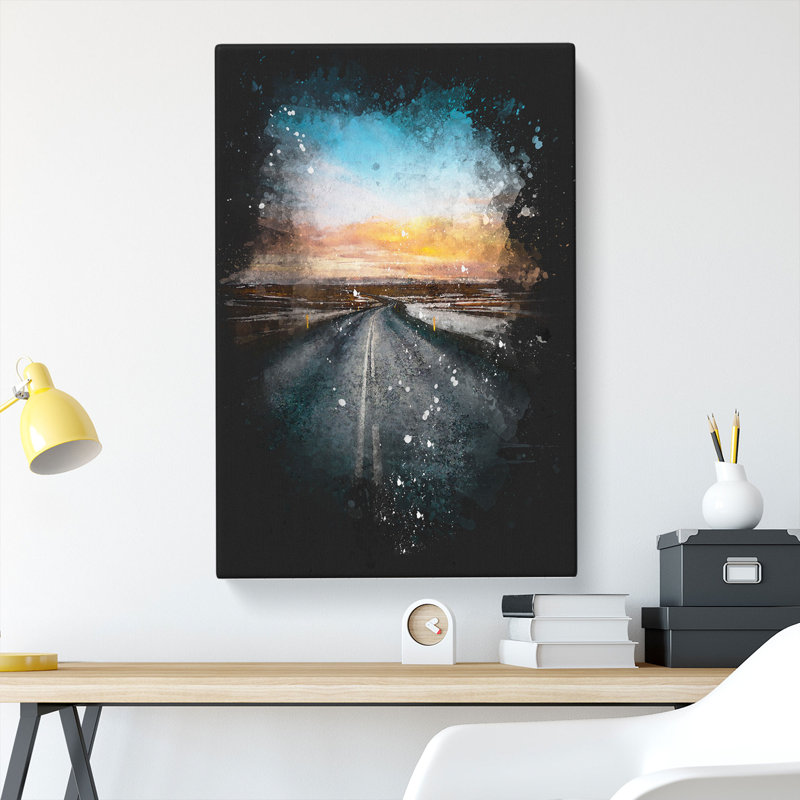 Road Through Iceland - Wrapped Canvas Print, 91cm H x 60cm W x 3cm D