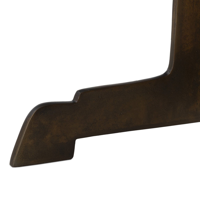Malloy Outdoor Round Side Table, Antiqued Brass