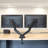 Basics Gas Spring Dual Computer Monitor Arm Mount, Adjustable, Holds Up To 27" Monitors, Black
