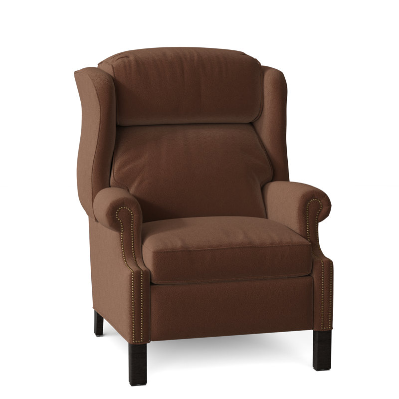 Chippendale Recliner, Outsider Raven Genuine Leather, Cobblestone, #9 French Natural