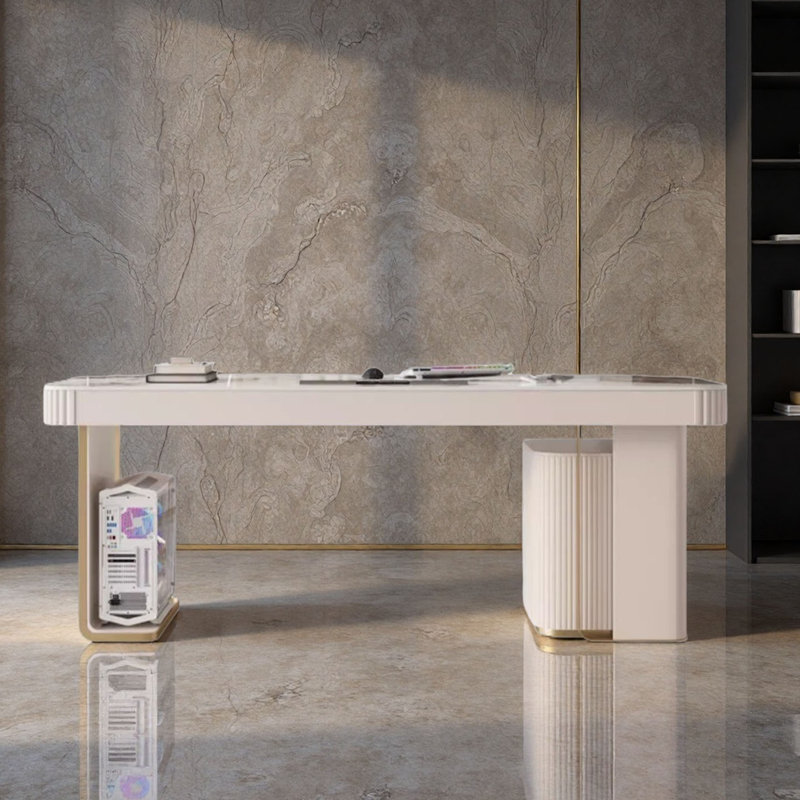 Modern Slate Desk - Light Luxury, 29.5" H x 78.7" W x 27.6" D