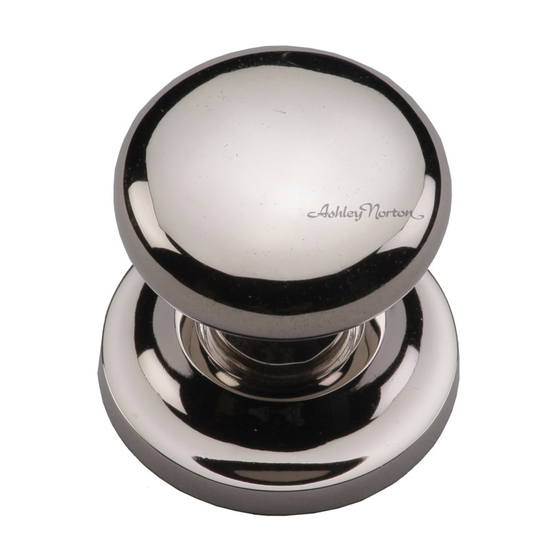 Bouton d'armoire rond rose, Nickel poli, 1 1/2″
