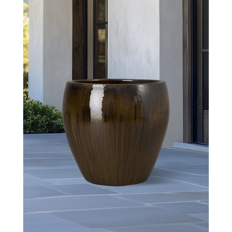 Cynae Handmade Ceramic Pot Planter, 23.5"H x 24"W x 24"D