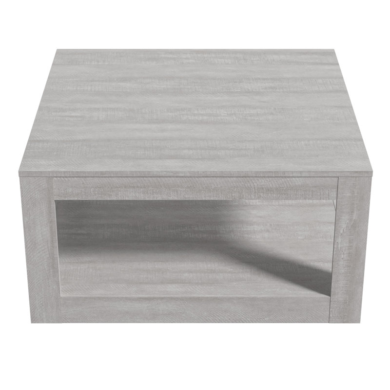 Allysyn Contemporary 31.5" Square Coffee Table, Gray
