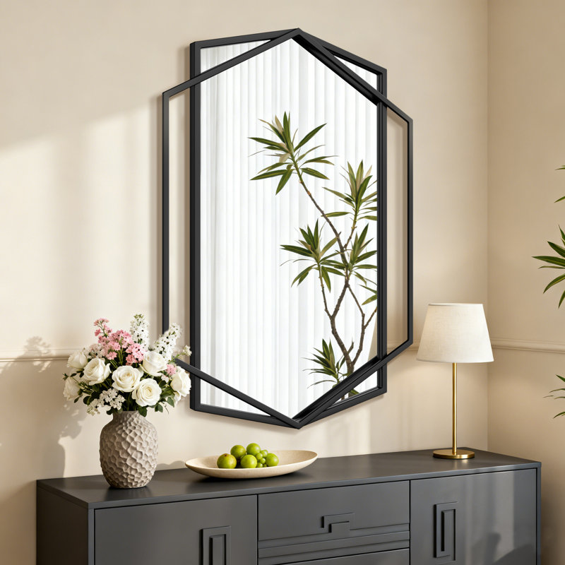 Miroir mural Hexagon, 36 po x 26 po