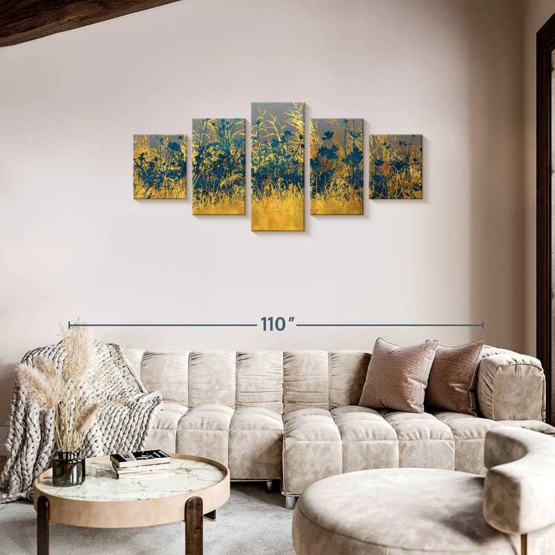 Golden Field Foliage, 34" H x 74" W