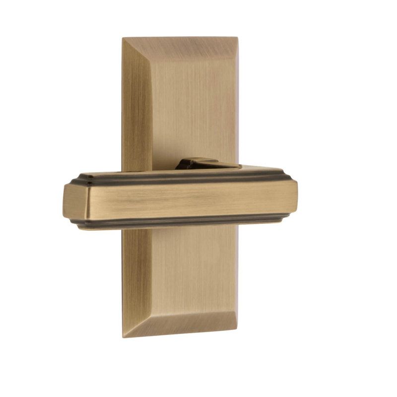 Poignée de porte avec rosette Fifth Avenue, 2 3/8", Laiton rétro, Gaucher