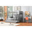 Lit simple superposé au dessus d'un lit double avec échelle, lit gigogne simple, barrière de sécurité-960299665