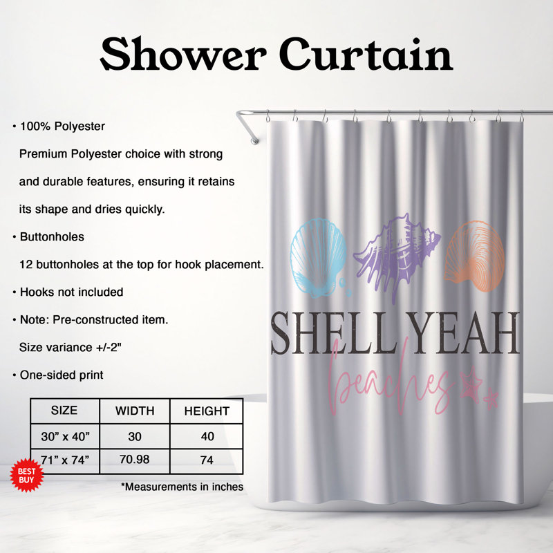 Taziyah Shower Curtain, 74"H x 71"W