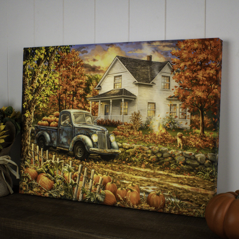 Farmhouse Memories 18 x 24 entièrement illuminé avec impression à DEL ColorChange