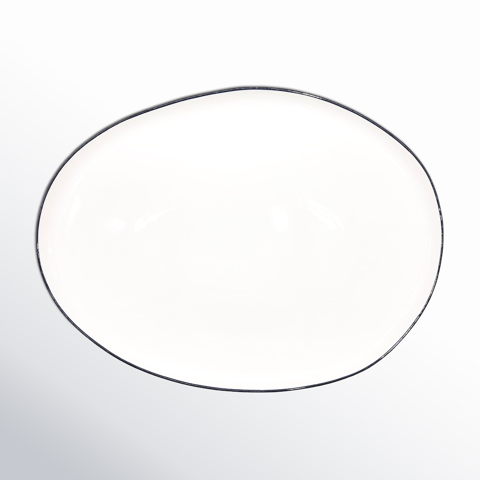 Canvas Home Abbesses Porcelain Platter, Black Rim