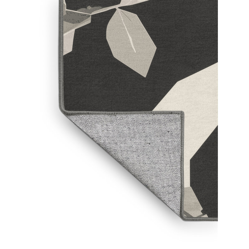 Tapis géométrique brun et gris lavable à la machine Orlandra, 8 x 12