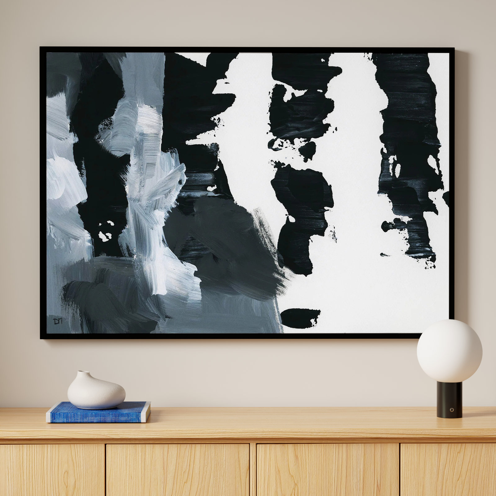 Abstract Pronto Paint, 38" H x 54" W x 1.5" D