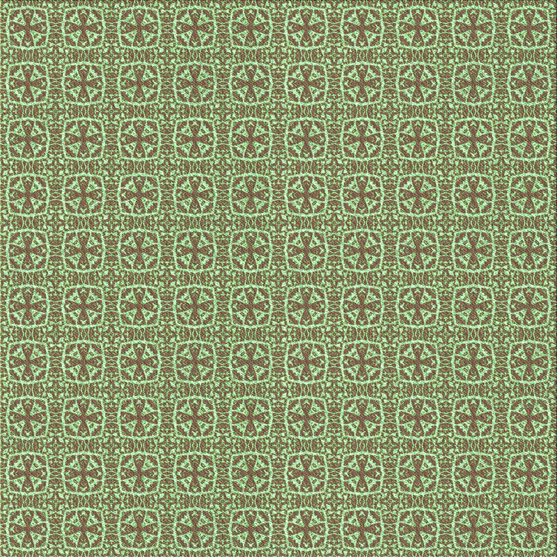 Tapis 100% à motifs lavables à la machine 2989 Pat1518-GRN, Carré 6 pi