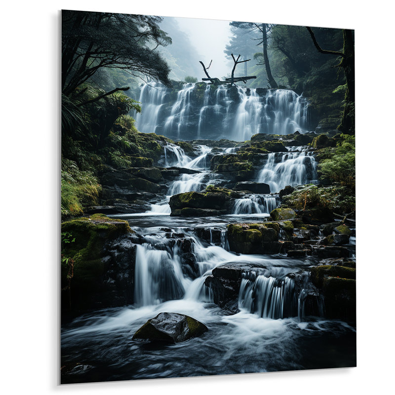Décoration murale en métal Waterfall Whispering Veil I - Paysages, H 40 po x l 30 po x P 1 po