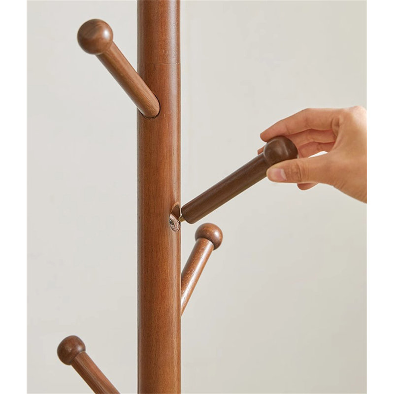 Simplifier les vêtements en bois massif et le porte-chapeau, Brun