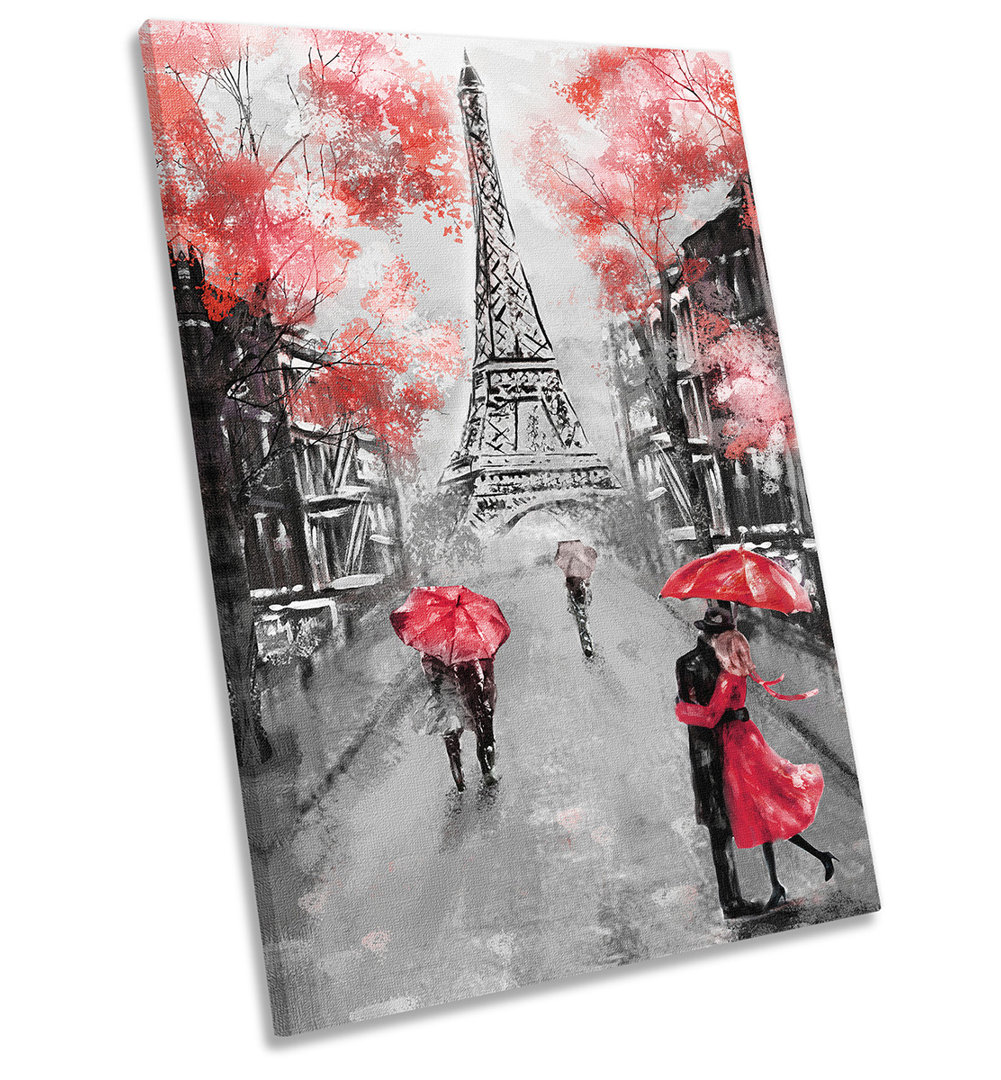 Eiffel Tower Paris Floral - Wrapped Canvas Painting
