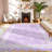 Scalloped Edge Bow Print Area Rug, Washable Non-Slip Low Pile Carpet for Living Room Bedroom, Cute Lace Border Soft Floor Mat for Home Decor-803582630-803582629