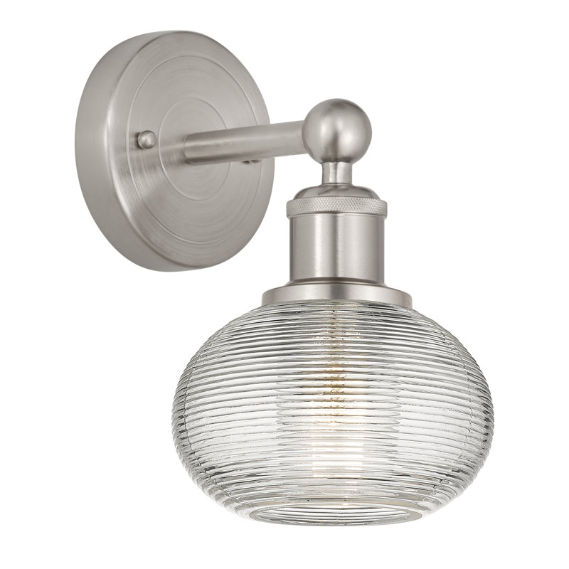 Applique à bras en acier Jerard, Nickel satiné, H 9,25 po x l 6 po x P 7,5 po