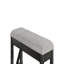 Banc de salle à manger Riby 48 po, structure en bois noir, siège rembourré en lin gris