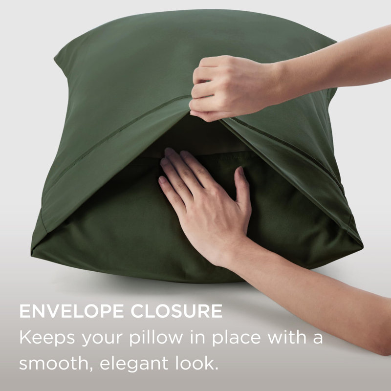Bedsure Decorative Boho Polyester Pillow Case(Set Of 2), Standard (50 x 75 cm), Olive Green