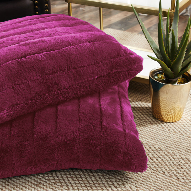 Supermink Square Euro Pillow Cover, Fuchsia Rose