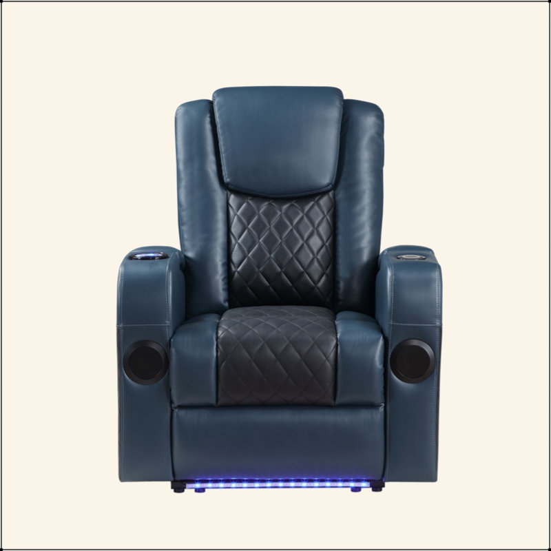 Alair Leather Aire Power Motion Recliner W/Bluetooth, Wireless Charger & Cupholder