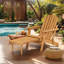 Chaise Adirondack pliante en bois pour l'extérieur avec repose-pieds rétractable, dossier et siège pré-assemblés, chaise de patio en bois pour patio
