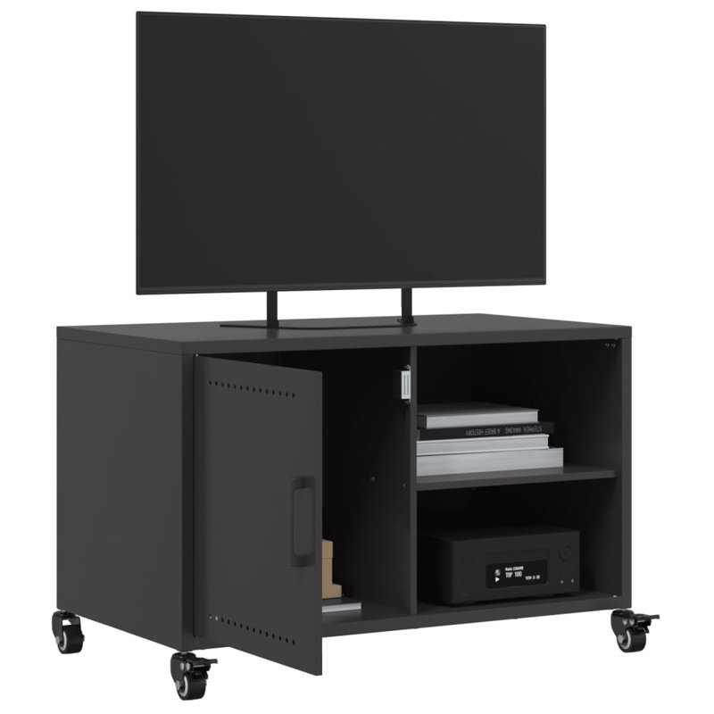 Araia Unfinished TV Stand for TVs up to 24", Black