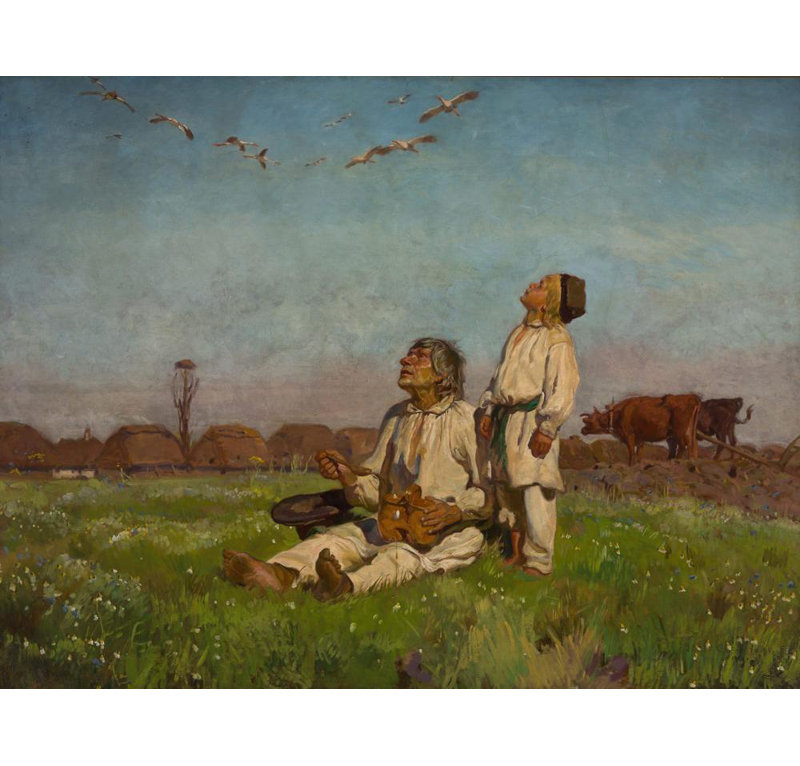 «Storks» par Jozef Chelmonski - Art mural sur toile tendue avec châssis, H 18 po x l 14 po