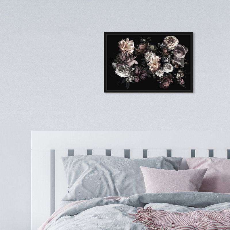 Wedding Blooms Florals - impression d'art graphique, Black Framed, H 10 po x l 15 po x 1,5 po