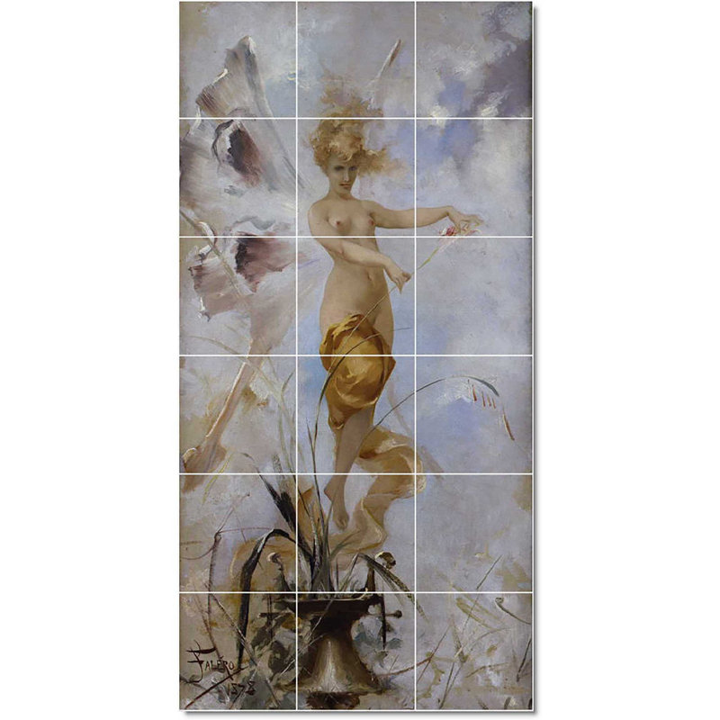 Carreau de céramique décorative 12,75 po x 25,5 po 4,25 po x 4,25 po, Luis Riccardo Falero Mythology W22405