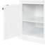 Bureau blanc 67 po avec 3 tiroirs, 2 portes et lignes verticales pour un espace de travail contemporain