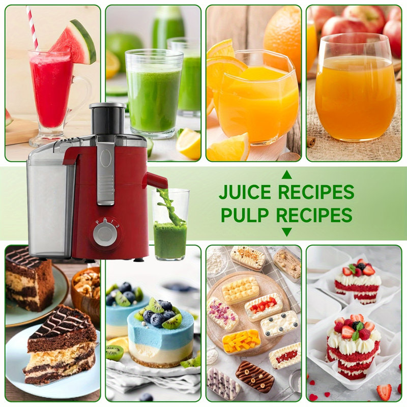 Sifene Juicer, Compact, High-speed, 2.5" Chute, Easy Use/Clean, BPA-free, Red