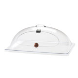 Classic Clear Dome Display Cover with Single Middle Opening and Door - 12" X 20" X 7 1/2"