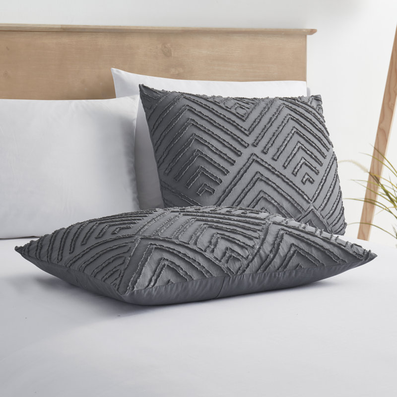 Ensemble de housse de couette Modern Boho, Housse de couette pour très grand lit et 2 très, gris