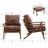 Juntier Faux Leather Armchair with Ottoman-1226973308