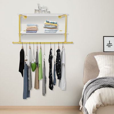 Wall-mounted Metal Clothing Rack