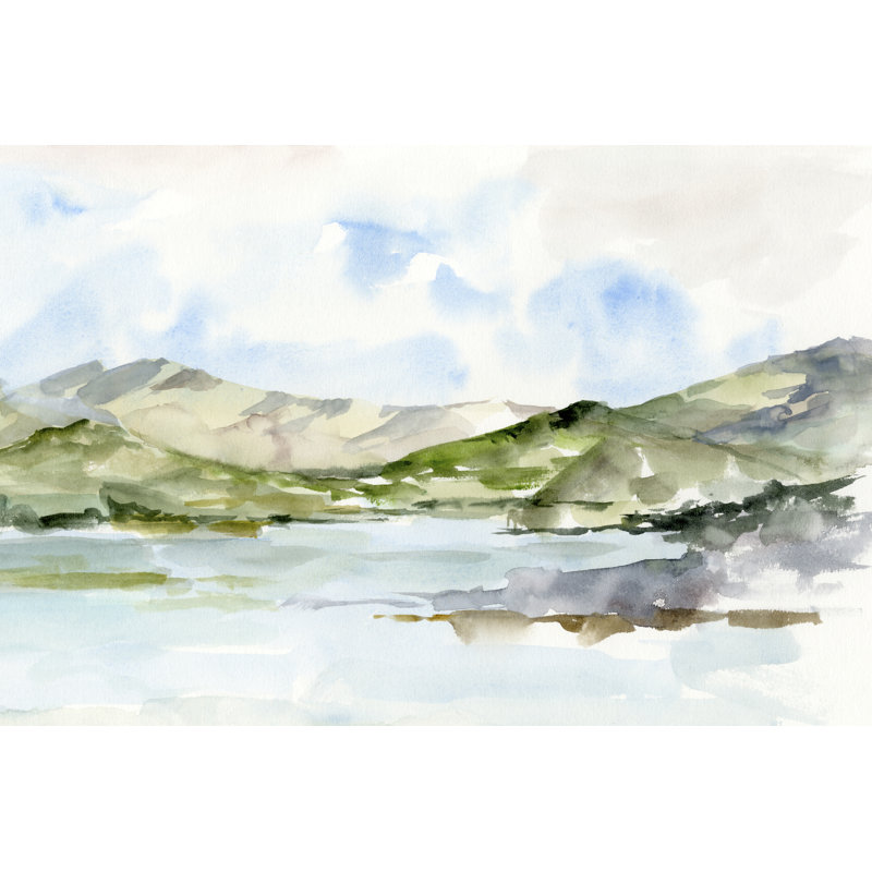 Serene Mountains I par Ethan Harper - peinture sur toile tendue, H 24 po x l 36 po